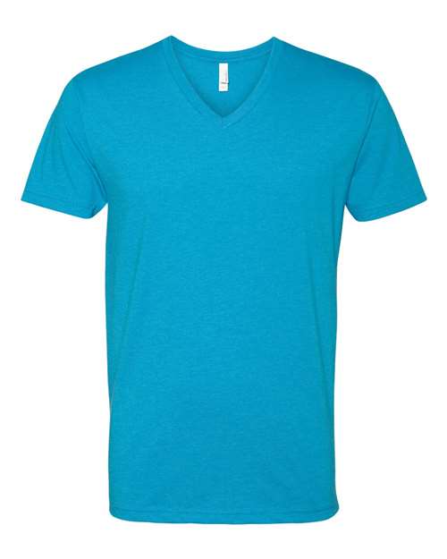 Next Level Men's CVC V - Neck T-Shirt - Next Level 6240 Turquoise S Short Sleeve T-Shirts
