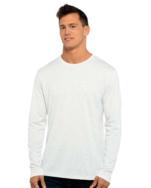 Next Level Men's Triblend Long Sleeve T-Shirt - Next Level 6071 Heather White XS Long Sleeve T-Shirts