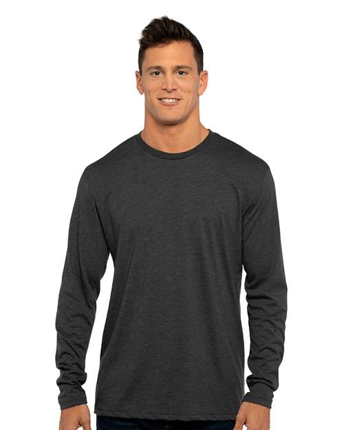 Next Level Men's Triblend Long Sleeve T-Shirt - Next Level 6071 Vintage Black XS Long Sleeve T-Shirts