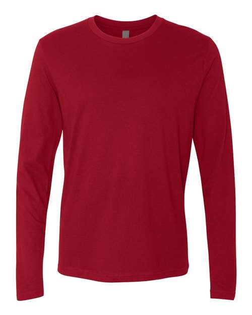 Next Level Unisex Cotton Long Sleeve T-Shirt - Next Level 3601 Cardinal XS Long Sleeve T-Shirts