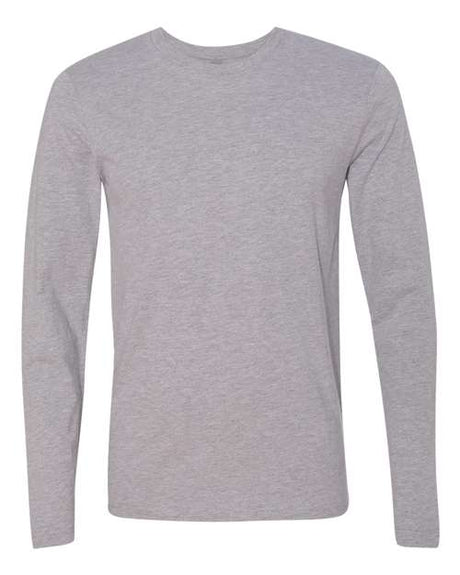 Next Level Unisex Cotton Long Sleeve T-Shirt - Next Level 3601 Heather Grey XS Long Sleeve T-Shirts