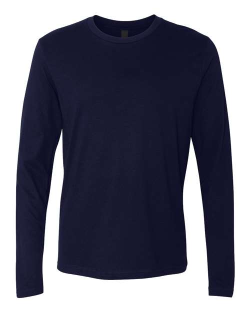 Next Level Unisex Cotton Long Sleeve T-Shirt - Next Level 3601 Midnight Navy XS Long Sleeve T-Shirts