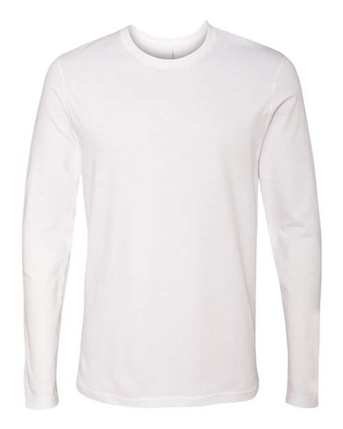 Next Level Unisex Cotton Long Sleeve T-Shirt - Next Level 3601 White XS Long Sleeve T-Shirts