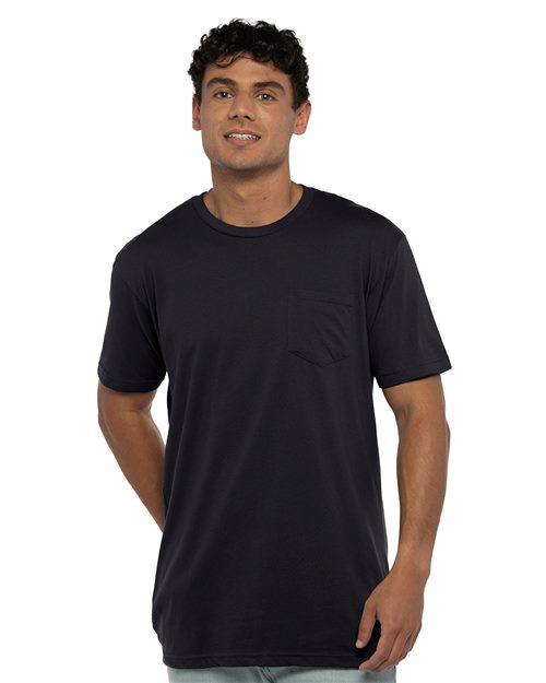 Next Level Unisex Cotton Pocket T-Shirt - Next Level 3605 Black XS Short Sleeve T-Shirts