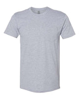 Next Level Unisex Cotton Pocket T-Shirt - Next Level 3605 Heather Grey XS Short Sleeve T-Shirts