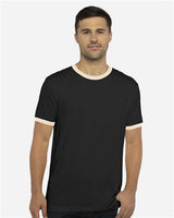 Next Level Unisex Cotton Ringer T-Shirt - Next Level 3604 Black/ Natural XS Short Sleeve T-Shirts