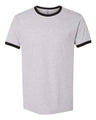 Next Level Unisex Cotton Ringer T-Shirt - Next Level 3604 Heather Grey/ Black XS Short Sleeve T-Shirts