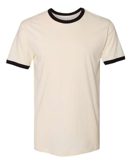 Next Level Unisex Cotton Ringer T-Shirt - Next Level 3604 Natural/ Black XS Short Sleeve T-Shirts