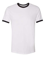 Next Level Unisex Cotton Ringer T-Shirt - Next Level 3604 White/ Black XS Short Sleeve T-Shirts