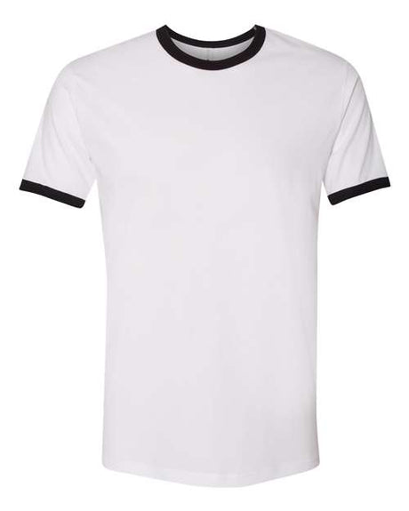Next Level Unisex Cotton Ringer T-Shirt - Next Level 3604 White/ Black XS Short Sleeve T-Shirts