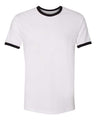 Next Level Unisex Cotton Ringer T-Shirt - Next Level 3604 White/ Black XS Short Sleeve T-Shirts