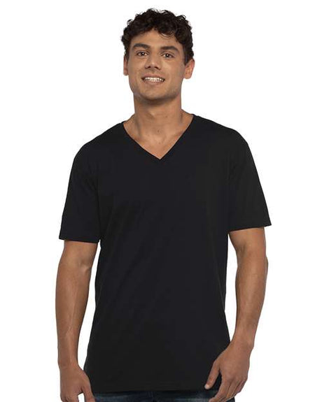 Next Level Unisex Cotton V - Neck T-Shirt - Next Level 3200 Black XS Short Sleeve T-Shirts