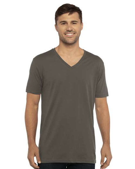 Next Level Unisex Cotton V - Neck T-Shirt - Next Level 3200 Heavy Metal XS Short Sleeve T-Shirts