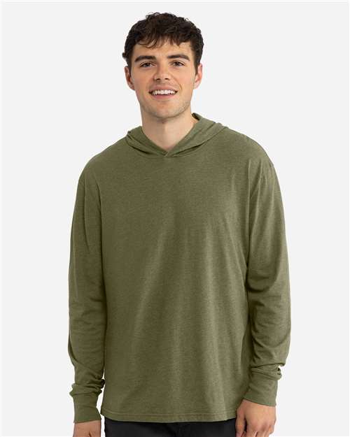 Next Level Unisex CVC Hoodie Long Sleeve T-Shirt - Next Level 6221 Military Green XS Long Sleeve T-Shirts