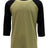 Next Level Unisex CVC Three - Quarter Sleeve Raglan T-Shirt - Next Level 6251 Black/ Olive XS Short Sleeve T-Shirts