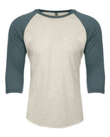 Next Level Unisex CVC Three - Quarter Sleeve Raglan T-Shirt - Next Level 6251 Indigo/ Silk S Short Sleeve T-Shirts