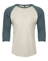 Next Level Unisex CVC Three - Quarter Sleeve Raglan T-Shirt - Next Level 6251 Indigo/ Silk S Short Sleeve T-Shirts