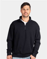 Next Level Unisex Fleece Quarter - Zip Pullover - Next Level 9643 Black XS