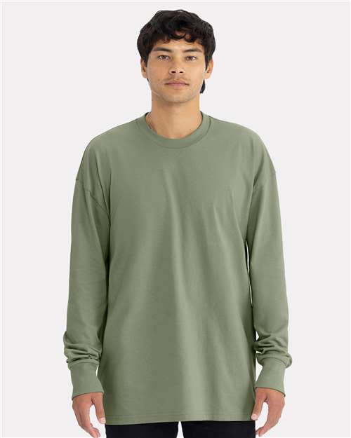 Next Level Unisex Heavyweight Long Sleeve T-Shirt - Next Level 7211 Light Olive XS Long Sleeve T-Shirts
