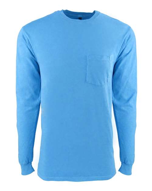 Next Level Unisex Inspired Dye Long Sleeve Pocket T-Shirt - Next Level 7451 Ocean XS Short Sleeve T-Shirts