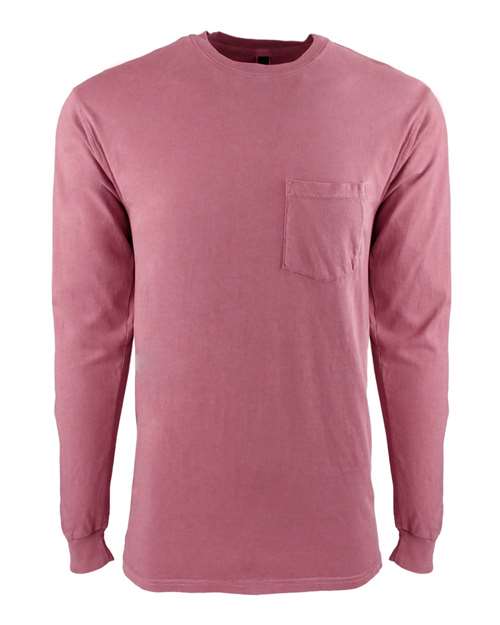Next Level Unisex Inspired Dye Long Sleeve Pocket T-Shirt - Next Level 7451 Smoked Paprika XS Short Sleeve T-Shirts