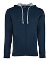 Next Level Unisex Laguna Full - Zip Hoodie Sweatshirt - Next Level 9601 Midnight Navy/ Heather Grey XS Zip Hoodies