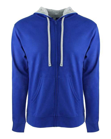 Next Level Unisex Laguna Full - Zip Hoodie Sweatshirt - Next Level 9601 Royal/ Heather Grey XS Zip Hoodies