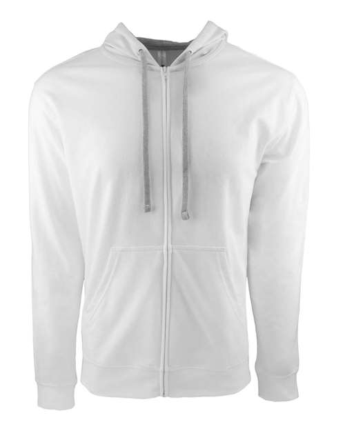 Next Level Unisex Laguna Full - Zip Hoodie Sweatshirt - Next Level 9601 White/ Heather Grey 3XL Zip Hoodies