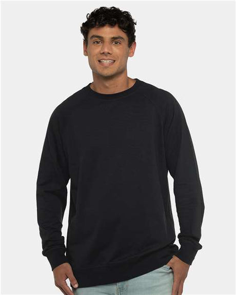 Next Level Unisex Laguna Raglan Crewneck Sweatshirt - Next Level 9000 Black XS Crewneck Sweatshirts