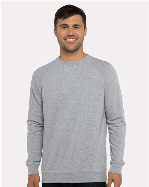 Next Level Unisex Laguna Raglan Crewneck Sweatshirt - Next Level 9000 Heather Grey XS Crewneck Sweatshirts
