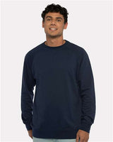 Next Level Unisex Laguna Raglan Crewneck Sweatshirt - Next Level 9000 Midnight Navy XS Crewneck Sweatshirts