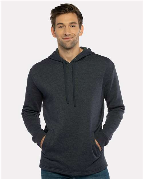 Next Level Unisex Malibu Welt Pocket Hoodie Sweatshirt - Next Level 9300 Heather Midnight Navy XS Sweatshirts