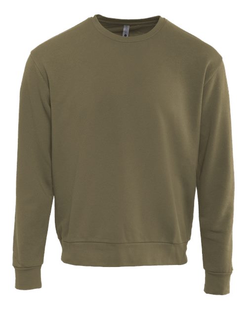 Next Level Unisex Santa Barbara Crewneck Sweatshirt - Next Level 9003 Military Green XS Crewneck Sweatshirts
