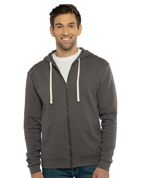 Next Level Unisex Santa Barbara Full - Zip Hoodie Sweatshirt - Next Level 9602 Black XS Zip Hoodies