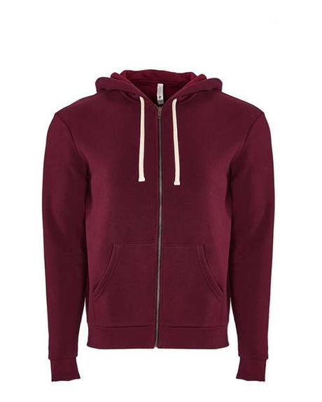 Next Level Unisex Santa Barbara Full - Zip Hoodie Sweatshirt - Next Level 9602 Maroon XS Zip Hoodies