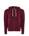 Next Level Unisex Santa Barbara Full - Zip Hoodie Sweatshirt - Next Level 9602 Maroon XS Zip Hoodies