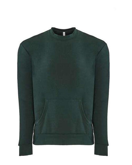 Next Level Unisex Santa Barbara Pocket Crewneck Sweatshirt - Next Level 9001 Forest Green XS Crewneck Sweatshirts
