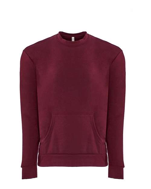 Next Level Unisex Santa Barbara Pocket Crewneck Sweatshirt - Next Level 9001 Maroon XS Crewneck Sweatshirts