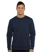 Next Level Unisex Santa Barbara Pocket Crewneck Sweatshirt - Next Level 9001 Midnight Navy XS Crewneck Sweatshirts