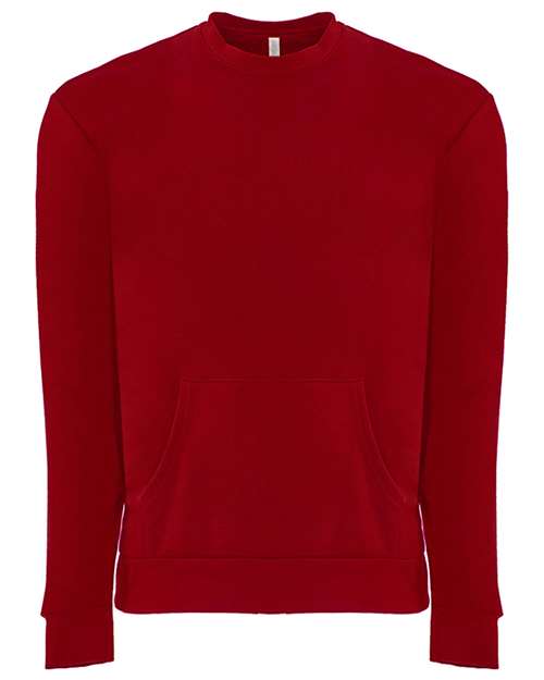 Next Level Unisex Santa Barbara Pocket Crewneck Sweatshirt - Next Level 9001 Red XS Crewneck Sweatshirts