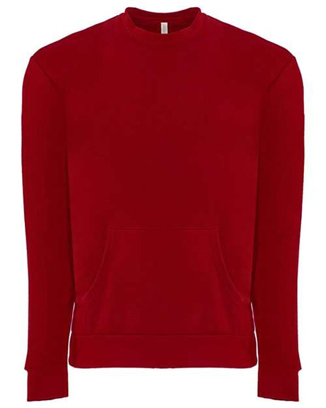 Next Level Unisex Santa Barbara Pocket Crewneck Sweatshirt - Next Level 9001 Red XS Crewneck Sweatshirts