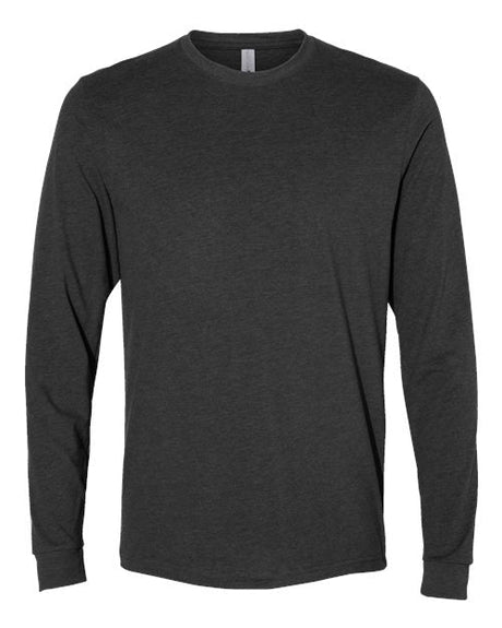 Next Level Unisex Sueded Long Sleeve T-Shirt - Next Level 6411 Heather Charcoal XS Long Sleeve T-Shirts