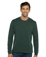 Next Level Unisex Sueded Long Sleeve T-Shirt - Next Level 6411 Heather Forest Green XS Long Sleeve T-Shirts