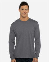 Next Level Unisex Sueded Long Sleeve T-Shirt - Next Level 6411 Heather Metal XS Long Sleeve T-Shirts