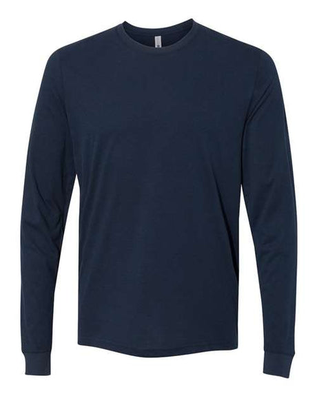 Next Level Unisex Sueded Long Sleeve T-Shirt - Next Level 6411 Midnight Navy XS Long Sleeve T-Shirts