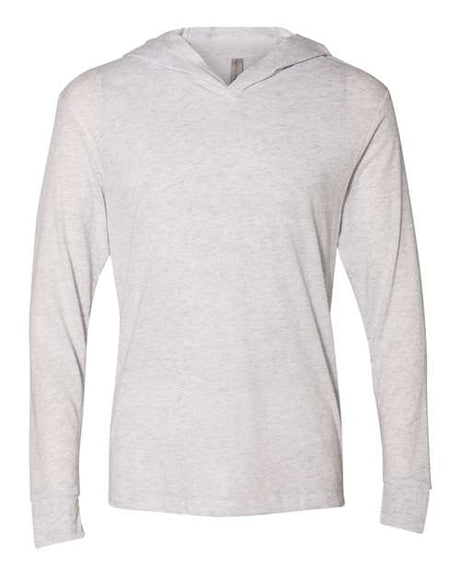 Next Level Unisex Triblend Hooded Long Sleeve Pullover T-Shirt - Next Level 6021 Heather White XS Short Sleeve T-Shirts