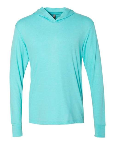 Next Level Unisex Triblend Hooded Long Sleeve Pullover T-Shirt - Next Level 6021 Tahiti Blue XS Short Sleeve T-Shirts