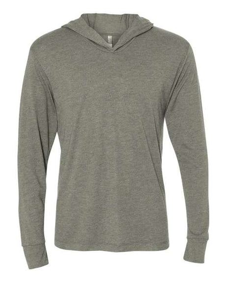 Next Level Unisex Triblend Hooded Long Sleeve Pullover T-Shirt - Next Level 6021 Venetian Grey XS Short Sleeve T-Shirts