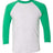 Next Level Unisex Triblend Three - Quarter Raglan T-Shirt - Next Level 6051 Envy Sleeves/ Heather White Body XS Short Sleeve T-Shirts