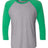 Next Level Unisex Triblend Three - Quarter Raglan T-Shirt - Next Level 6051 Envy Sleeves/ Premium Heather Body XS Short Sleeve T-Shirts